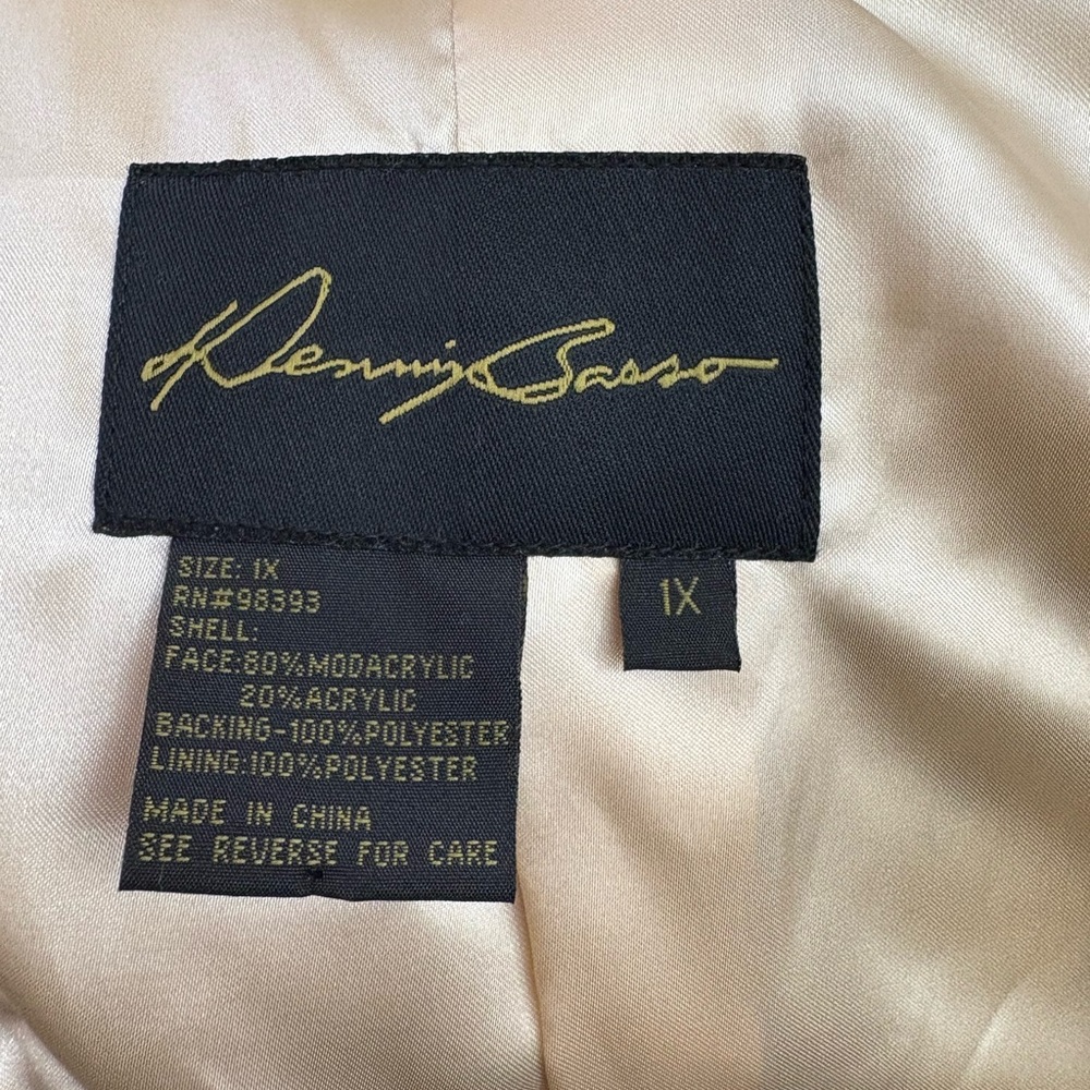 Dennis Basso Full Length Faux Fur Coat Size 1X - Picture 9 of 9